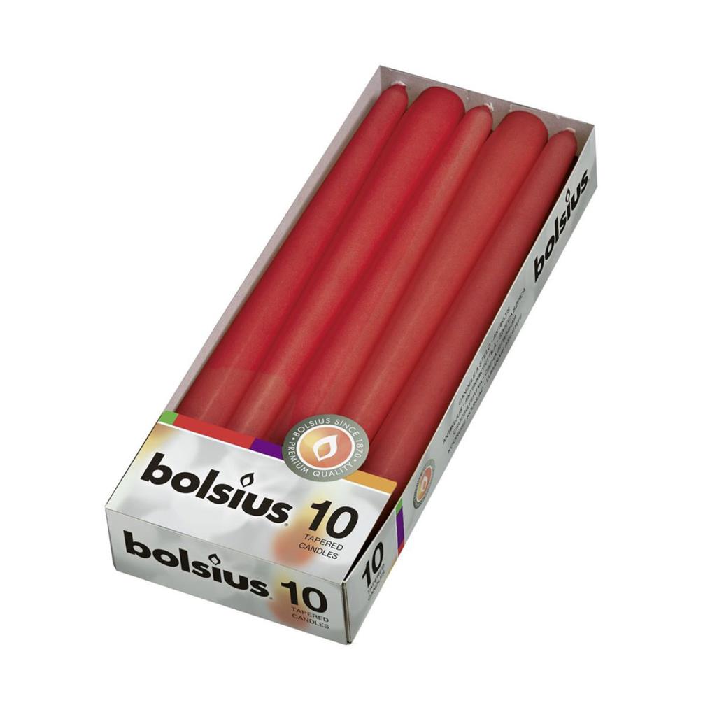 Bolsius Red Tapered Candles (Pack of 10) £6.29